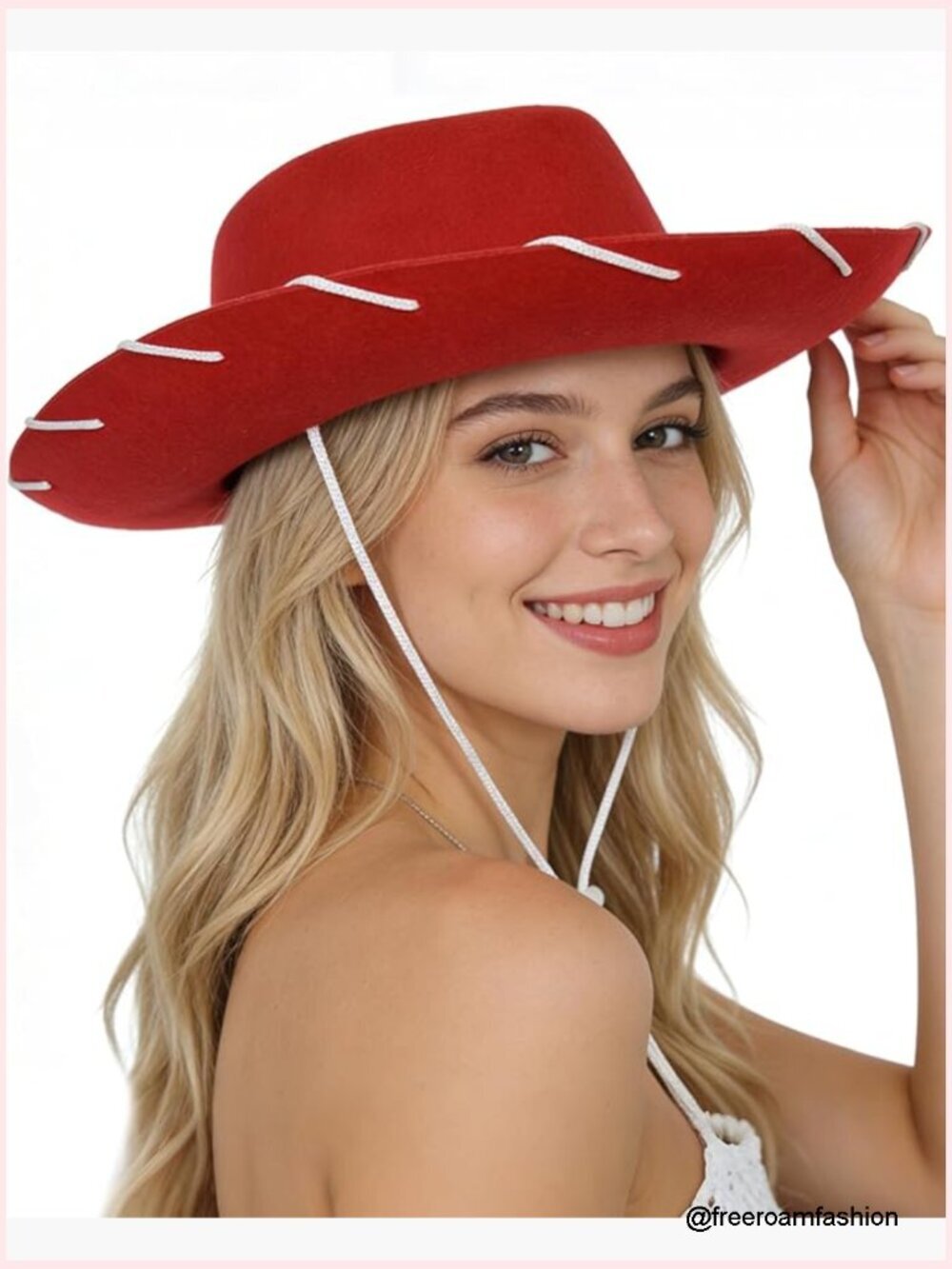 Felt Cowboy Hat with Adjustable Strap Wide Brim Western Sheriff Costume